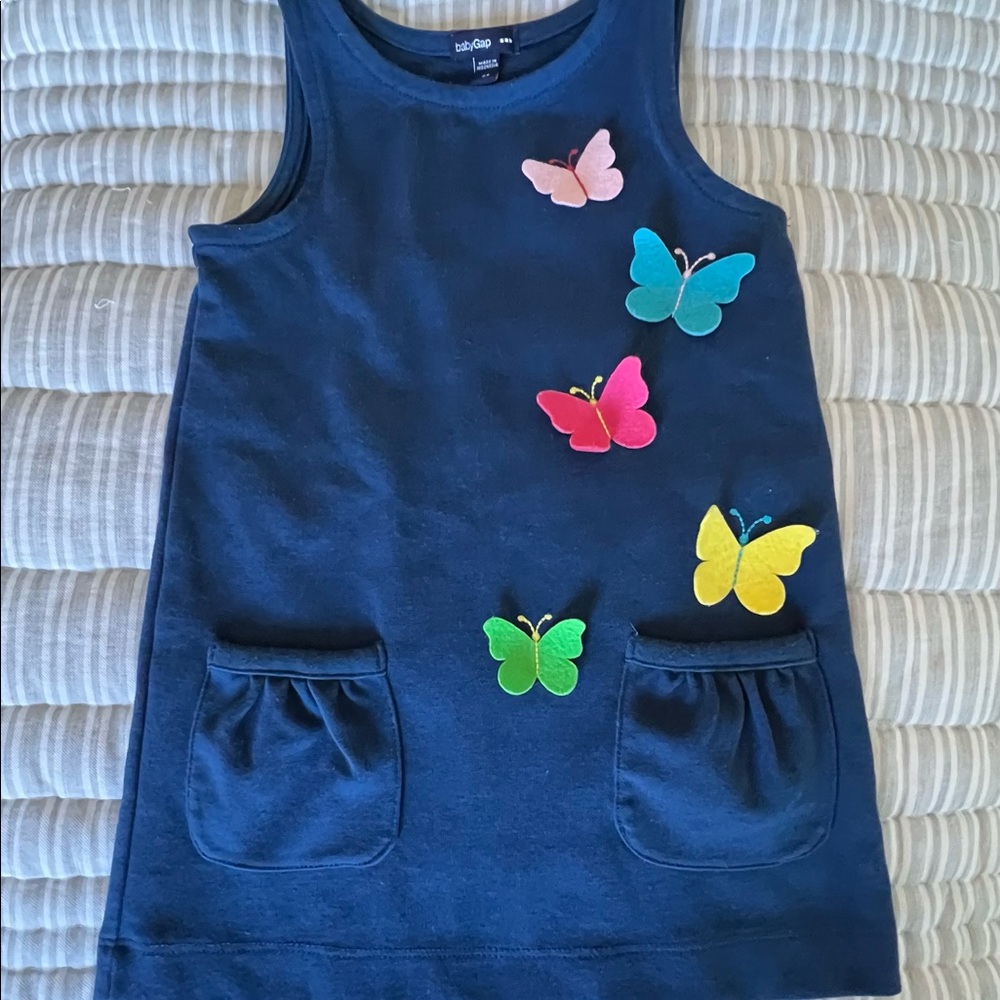 Gap navy butterfly dress 2T